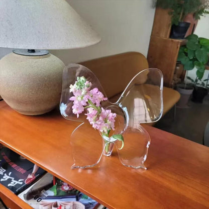 Clear Butterfly Frame Vase, Art Flower Holder